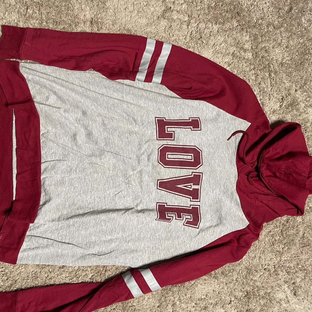 VS pink maroon colored hoodie